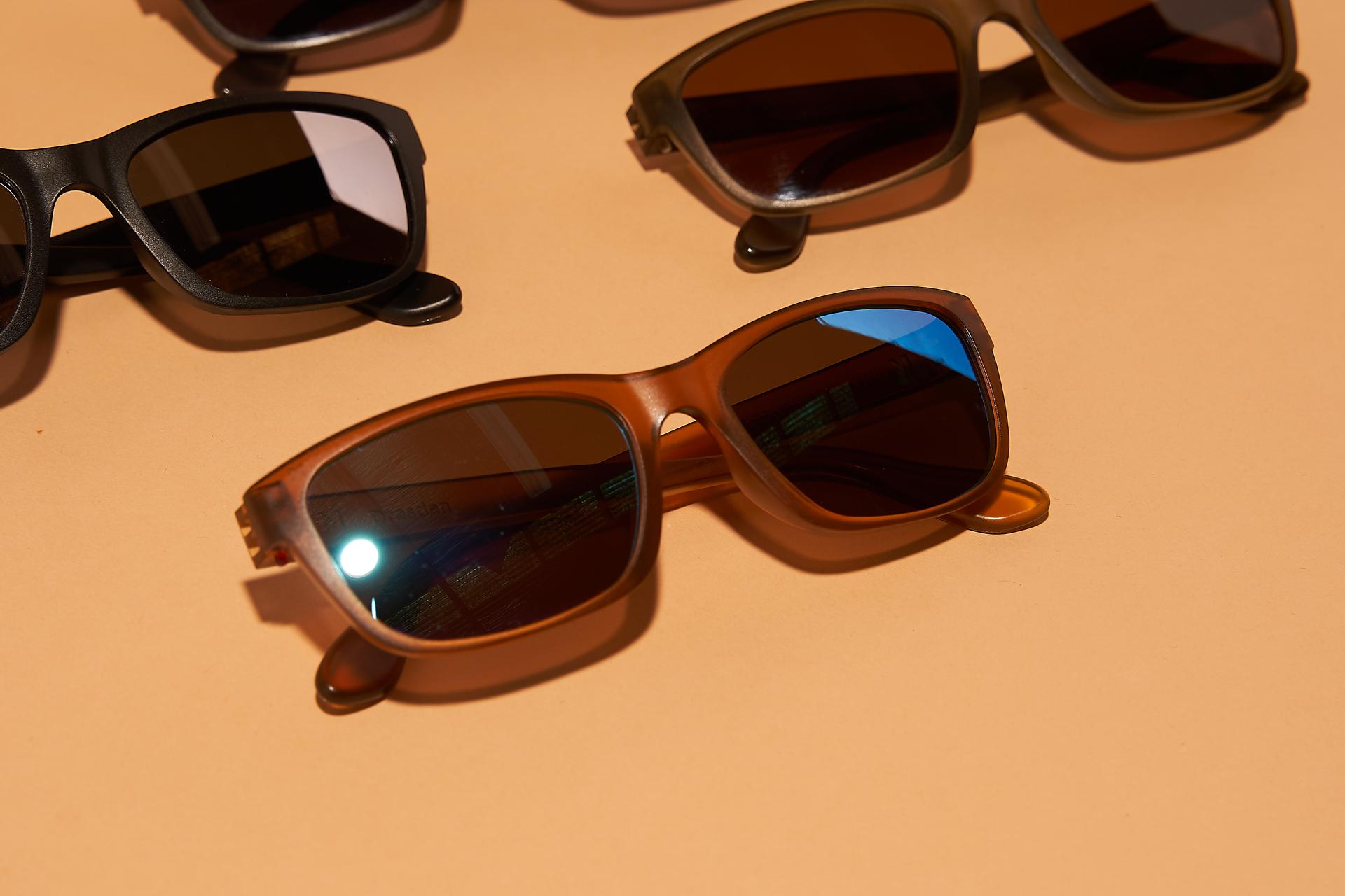 Dresden Vision Australia eyewear frames in warm autumn colors and matte finishes with polarized lenses.