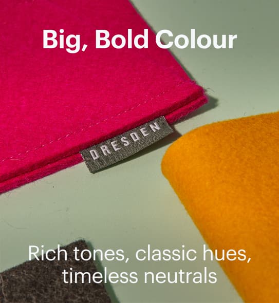 Dresden Vision colourful wool felt glasses cases in bold tones designed to protect lenses and eyewear