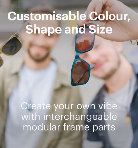 Dresden Vision New Zealand modular sunglasses offering customisable colours and flexible fit
