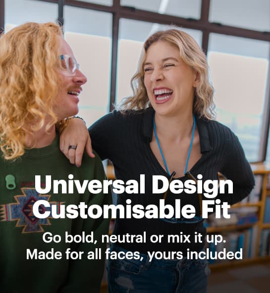 Dresden Vision Australia glasses worn by diverse people highlighting universal design and customisable fit